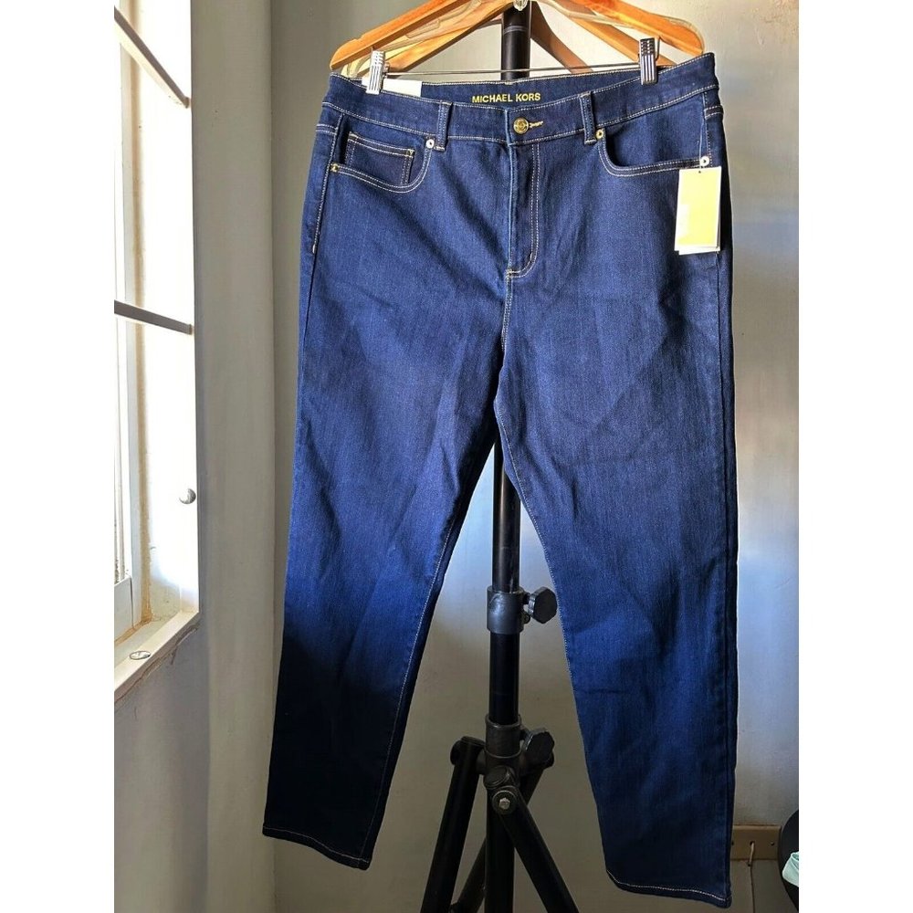 NWT $110 MICHAEL KORS WOMEN JEANS SZ 6 Selma Skinny Overdyed Indigo